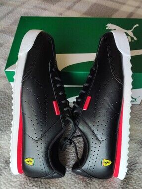 Ferrari Puma Black Sneakers with Red and White Accents 10.5 NIB